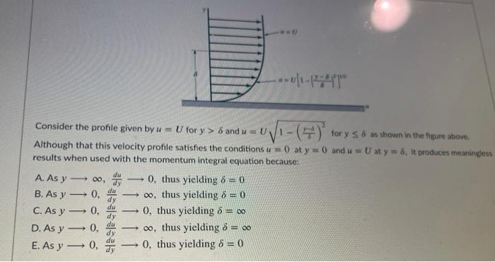 Solved dan - Consider the profile given by u = U for y > 8 | Chegg.com