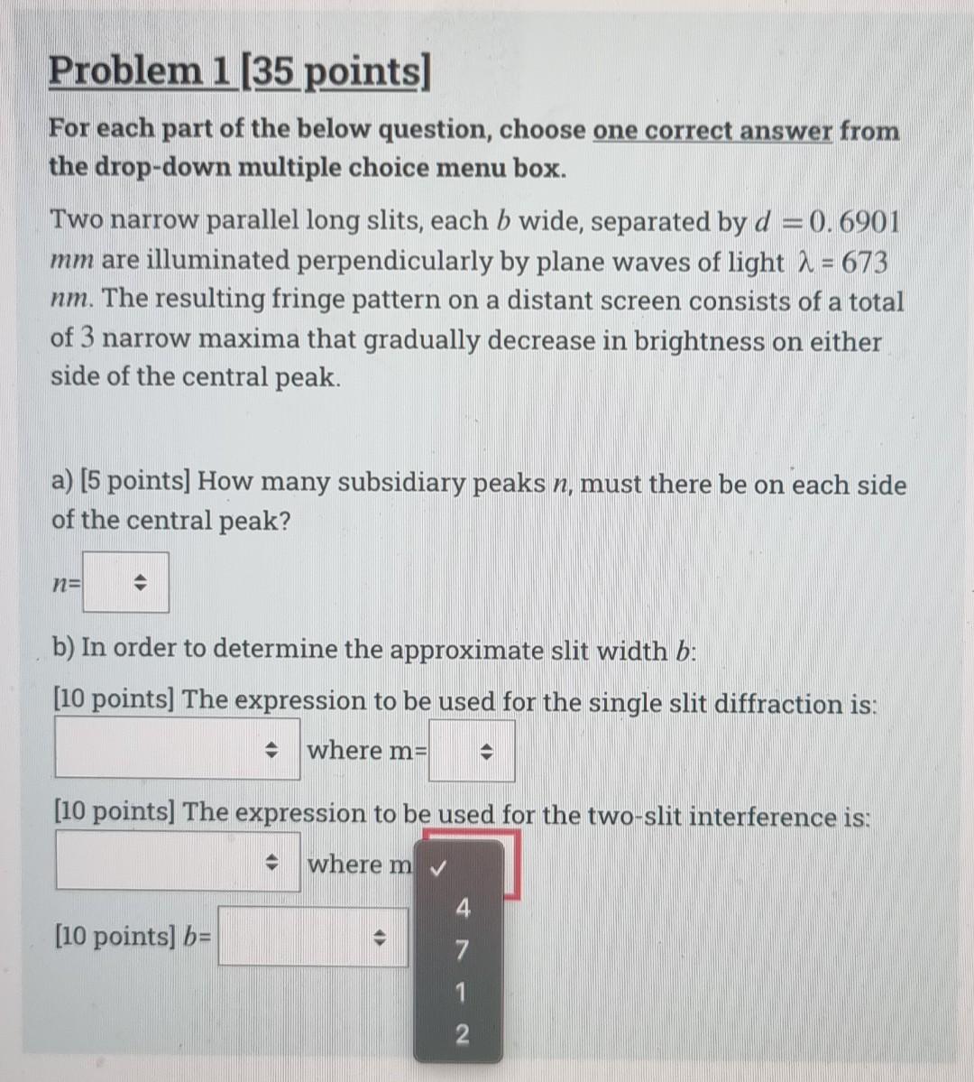 Solved Problem 1 (35 points) For each part of the below | Chegg.com