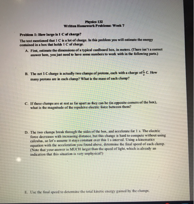 Solved Physics 132 Written Homework Problems: Week 7 Problem | Chegg.com