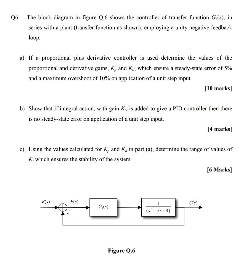 Solved Q6. The Block Diagram In Figure Q.6 Shows The 