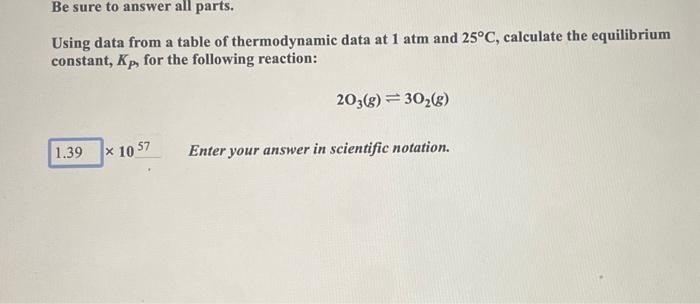 Solved Using Data From A Table Of Thermodynamic Data At Chegg Com