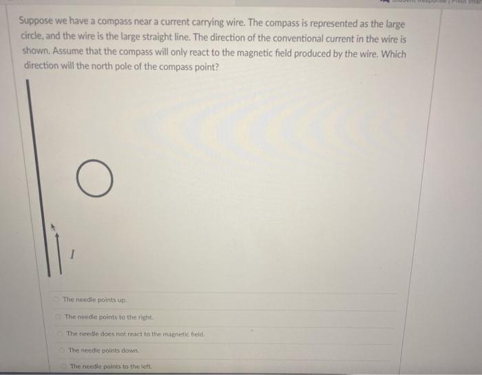 Solved Suppose we have a compass near a current carrying | Chegg.com
