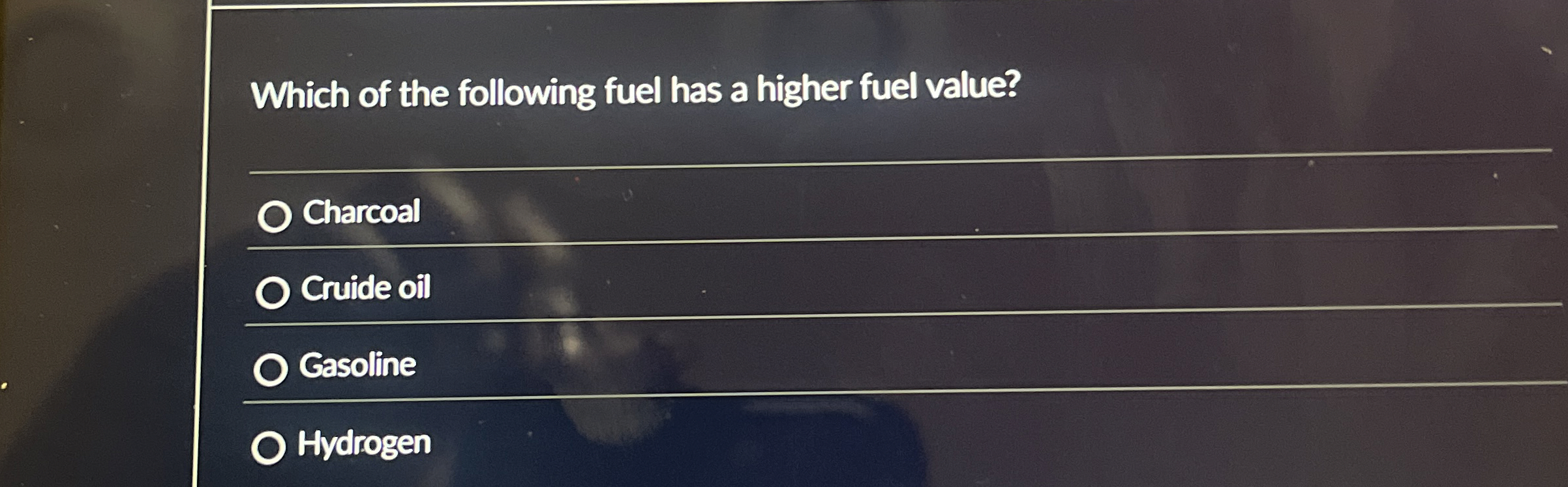 Solved Which of the following fuel has a higher fuel | Chegg.com