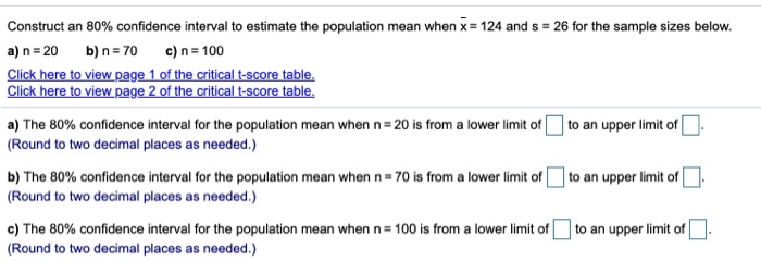 Solved Construct an 80% confidence interval to estimate the | Chegg.com