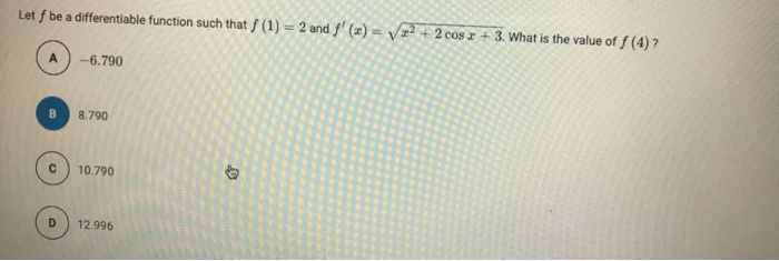 Solved Let F Be A Differentiable Function Such That F 1 2