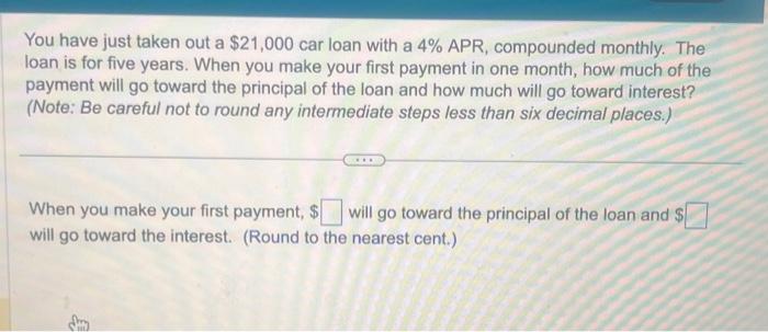 21000 car loan per month