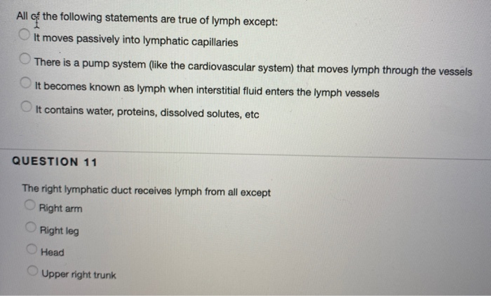 Which Of The Following Statements Regarding Interstitial Fluid Is Correct Solved All of the following statements are true of lymph | Chegg.com