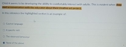 Solved Child A seems to be developing the ability to | Chegg.com