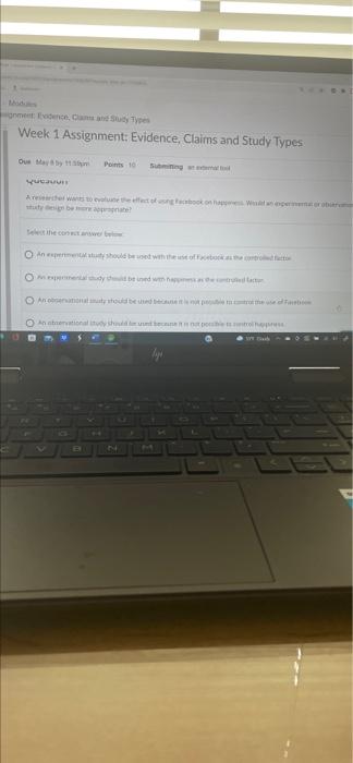 week 1 assignment evidence claims and study types quizlet