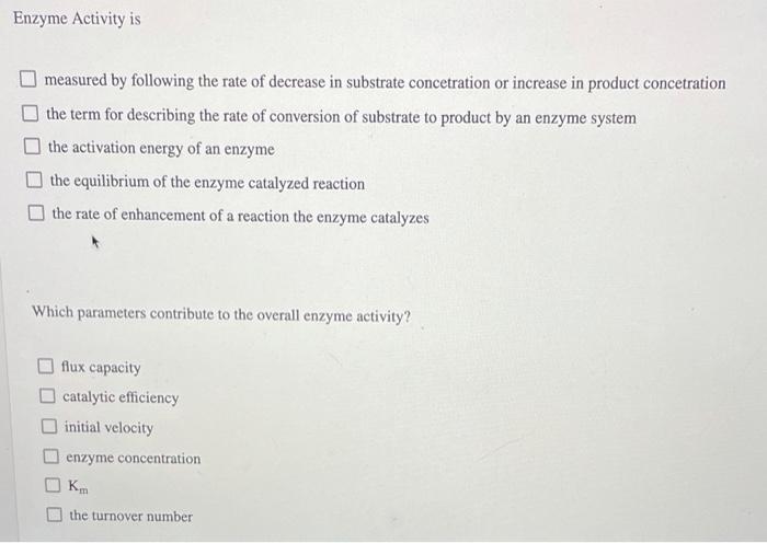 Solved Enzyme Activity is measured by following the rate of | Chegg.com