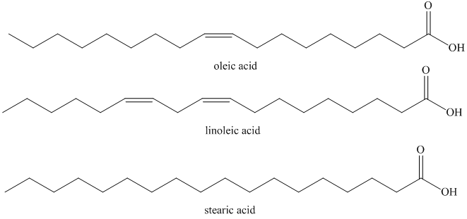 Which of these structures is stearic acid?
