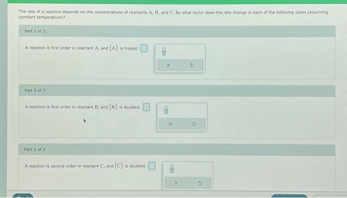 Solved The rate of a reaction depends on the concentrations | Chegg.com