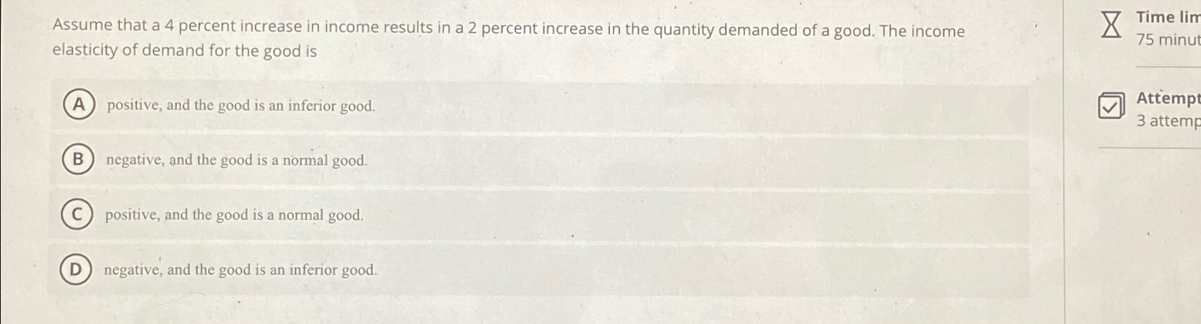 Solved Assume that a 4 ﻿percent increase in income results | Chegg.com