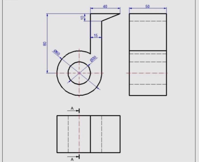 Solved Draw the solid model of the part, whose three views | Chegg.com