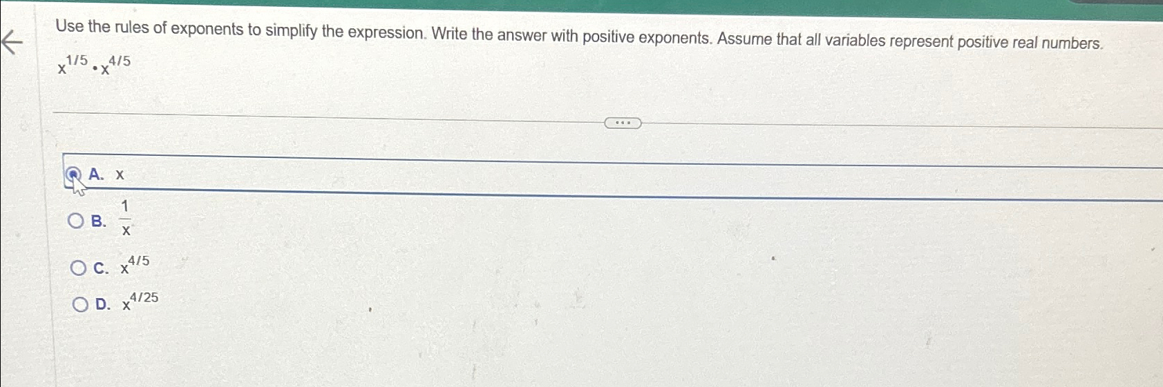Solved Use the rules of exponents to simplify the | Chegg.com