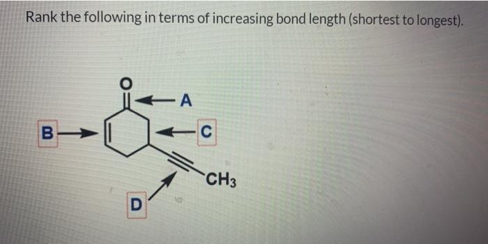 Solved Rank the following in terms of increasing bond length | Chegg.com