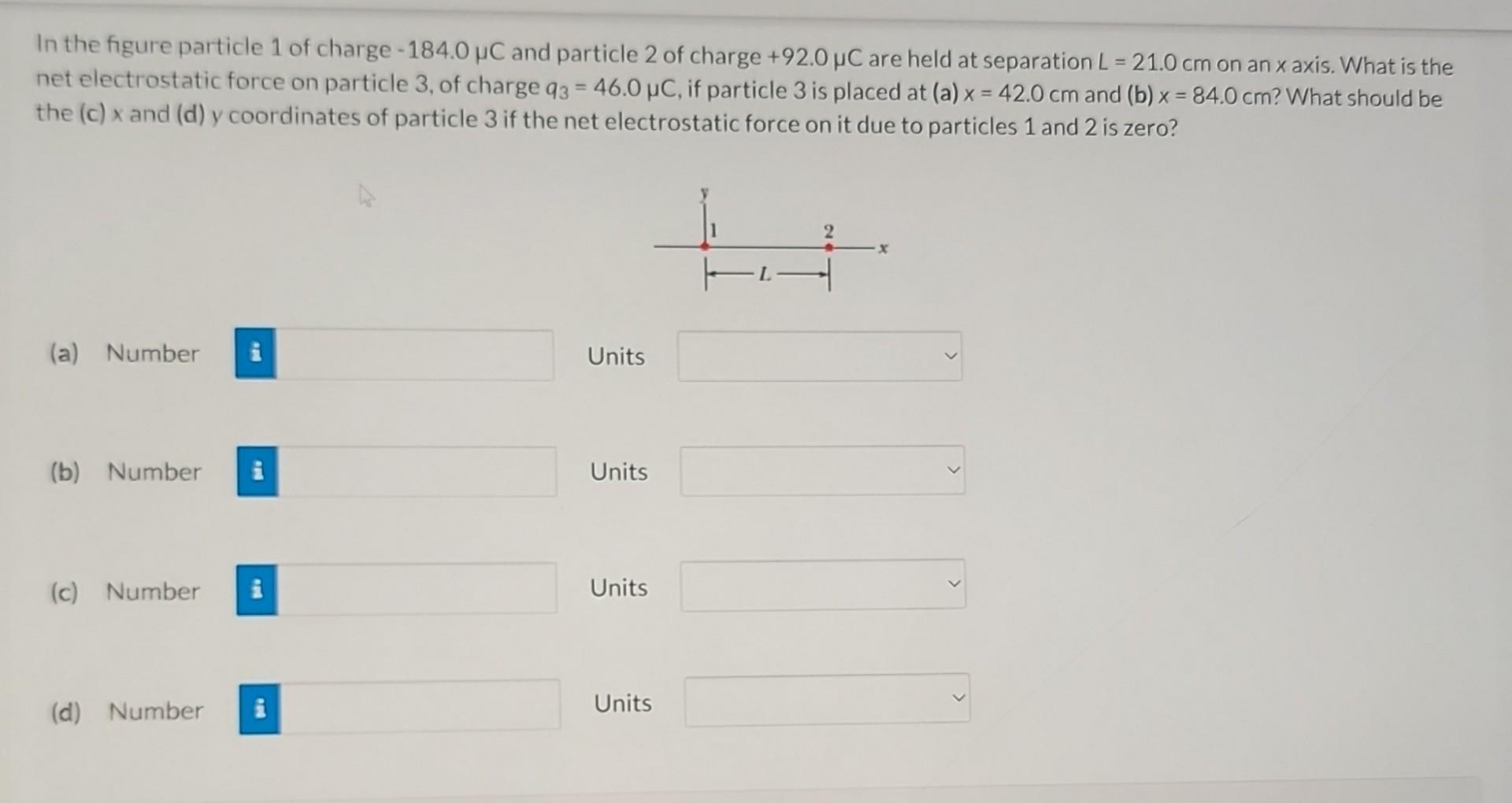 Solved In the figure particle 1 of charge -184.0 µC and | Chegg.com