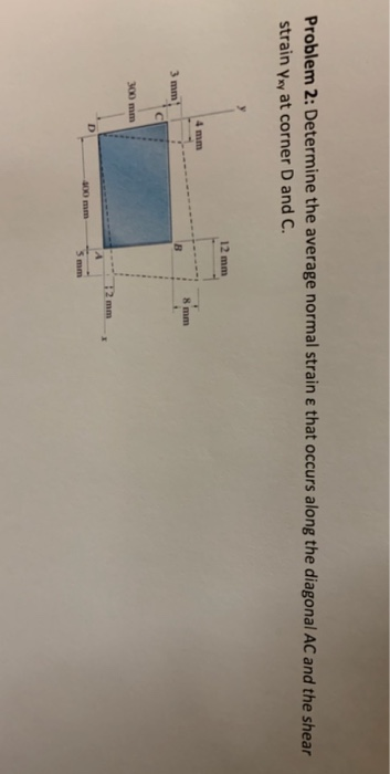 Solved Problem 2: Determine the average normal strain e that | Chegg.com