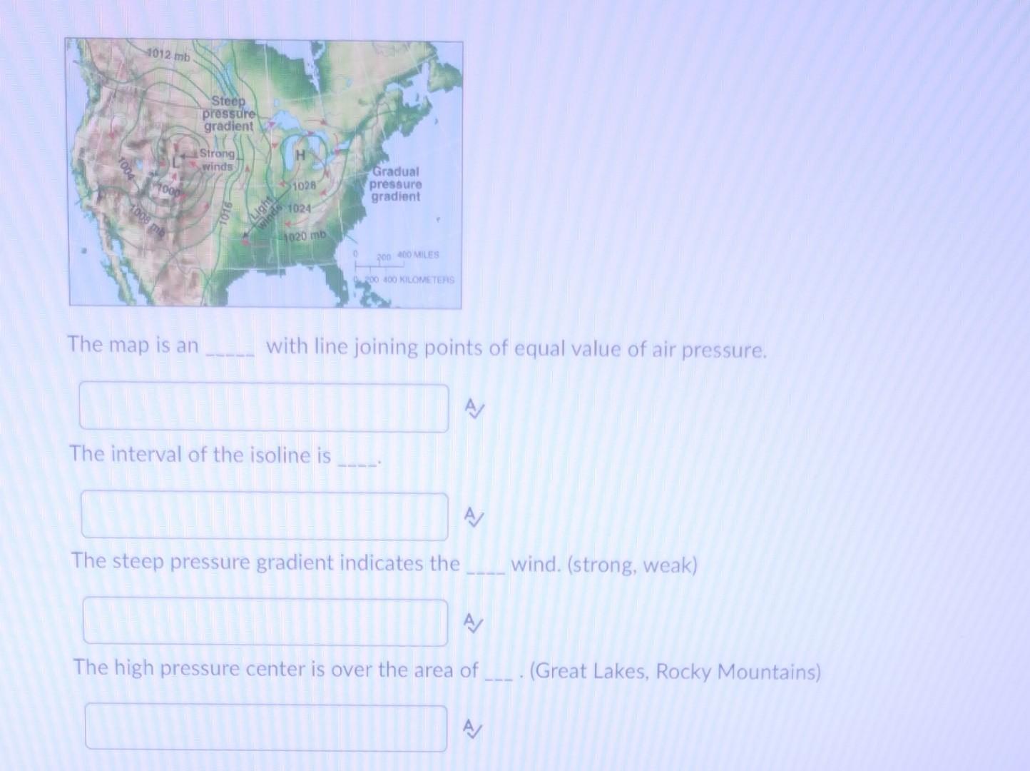Solved The map is an with line joining points of equal value | Chegg.com