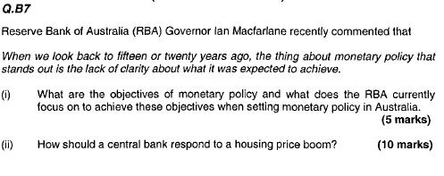 Solved Reserve Bank Of Australia Rba Governor Ian Macfa