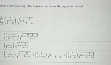 Solved Which of the following is the expanded version of the | Chegg.com