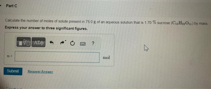 Solved Calculate the number of moles of solute present in | Chegg.com