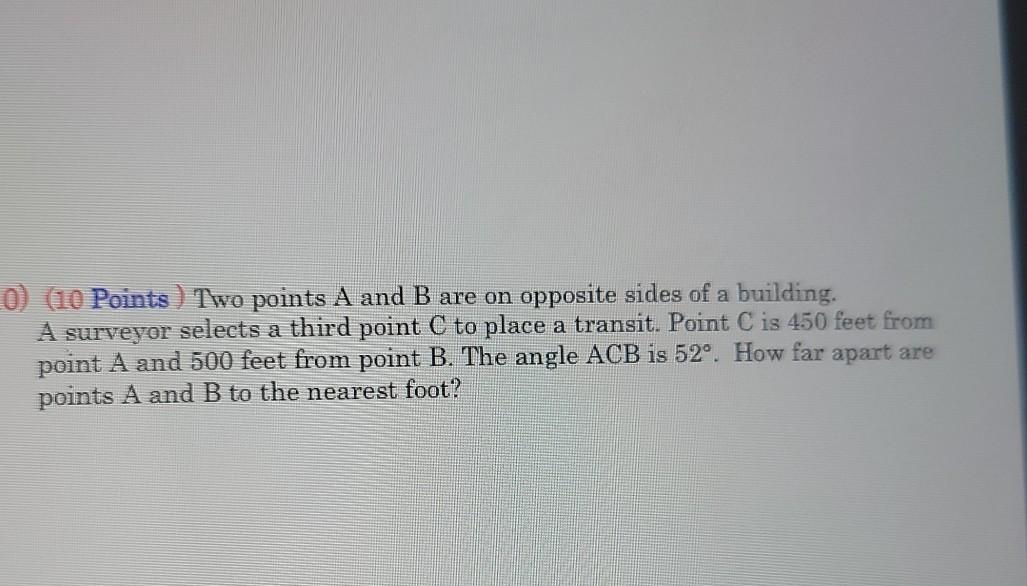 Solved 0) (10 Points) Two points A and B are on opposite | Chegg.com
