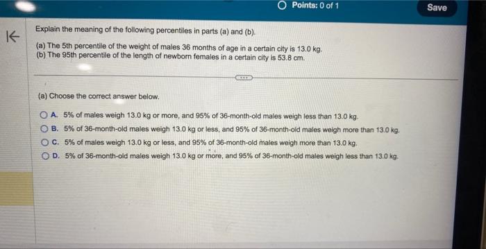 Solved Explain The Meaning Of The Following Percentiles In | Chegg.com