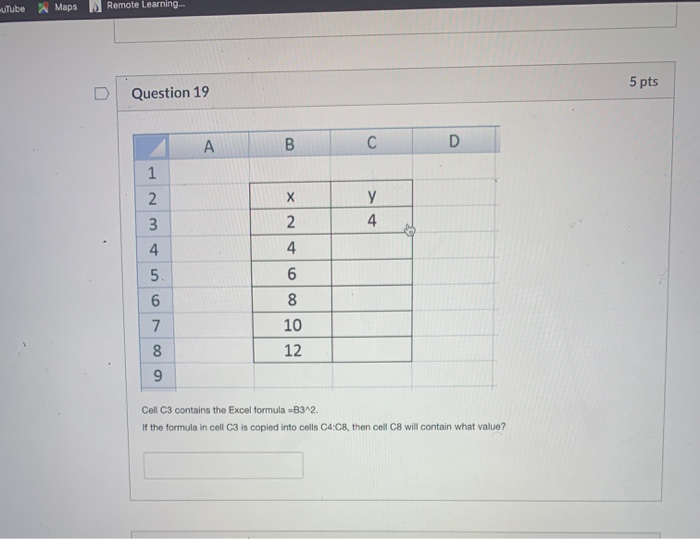 Utube Maps Remote Learning 5 Pts Question 19 A S D Chegg Com