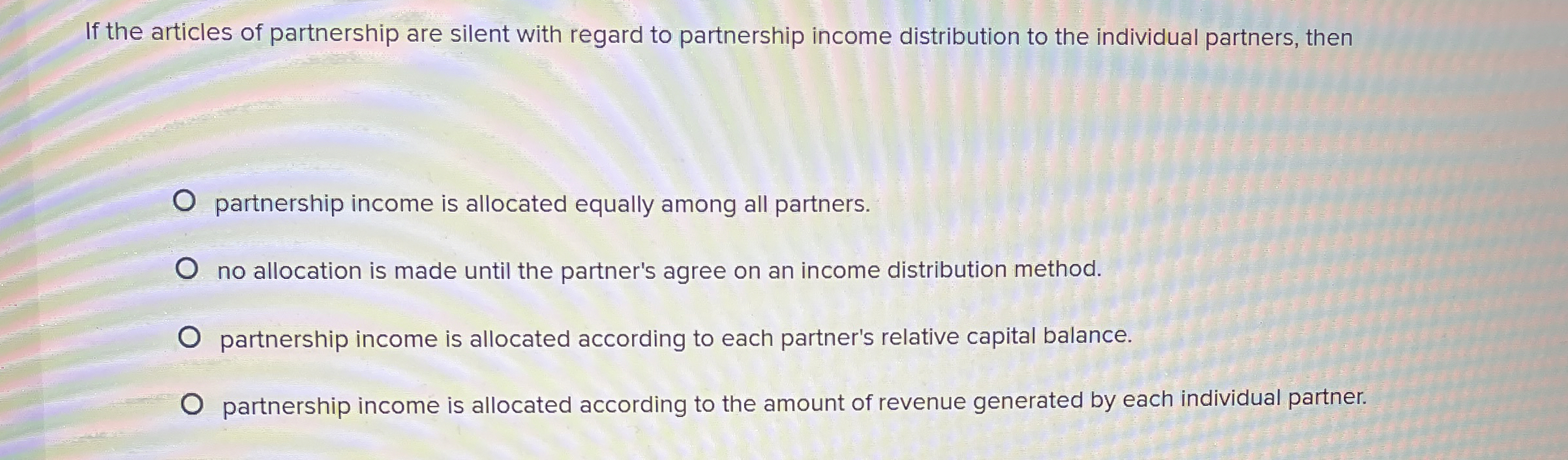 Solved If the articles of partnership are silent with regard | Chegg.com