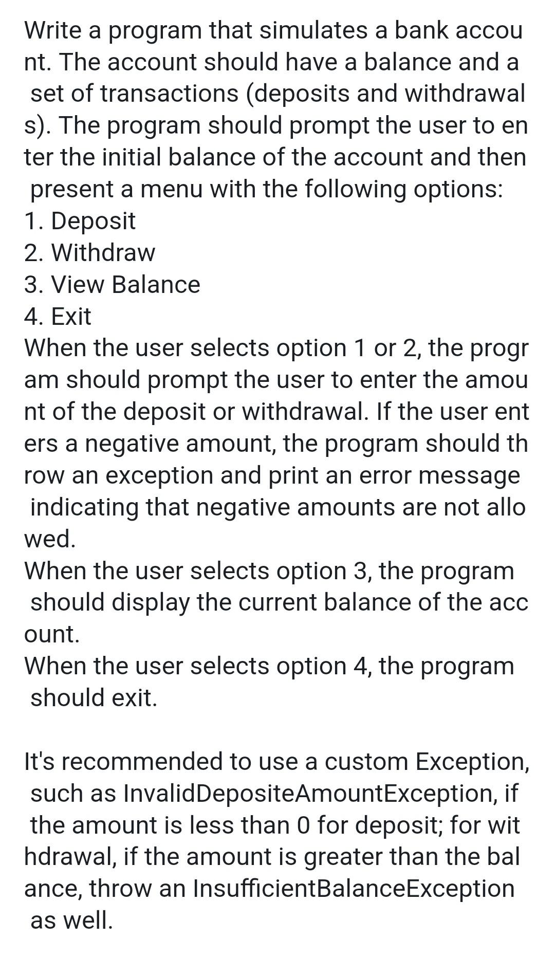 Solved nt. The account should have a balance and a set of | Chegg.com