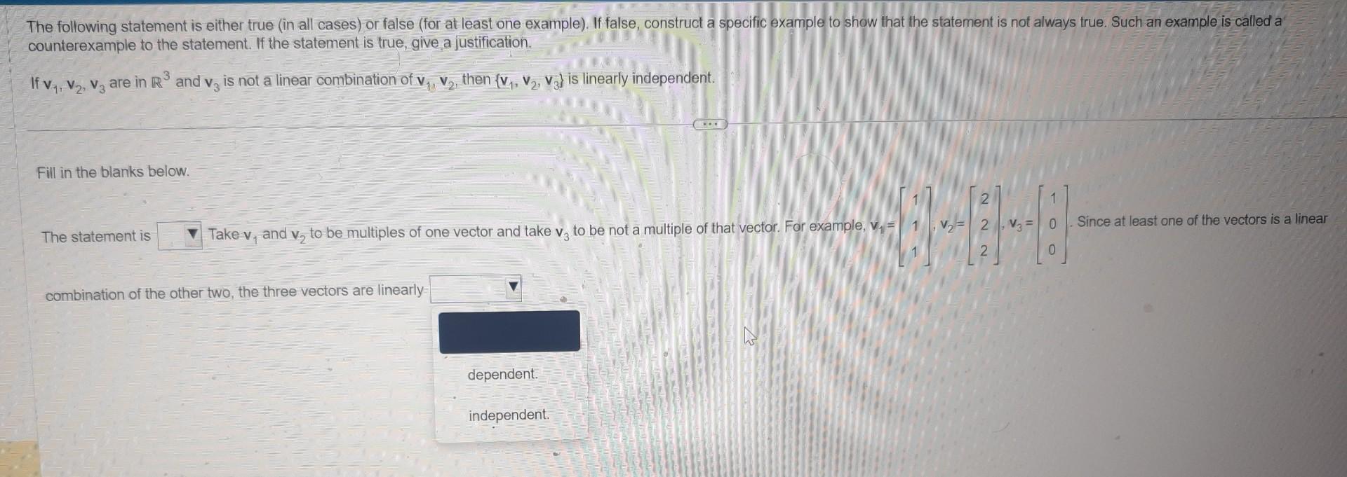 Solved The following statement is either true (in all cases) | Chegg.com