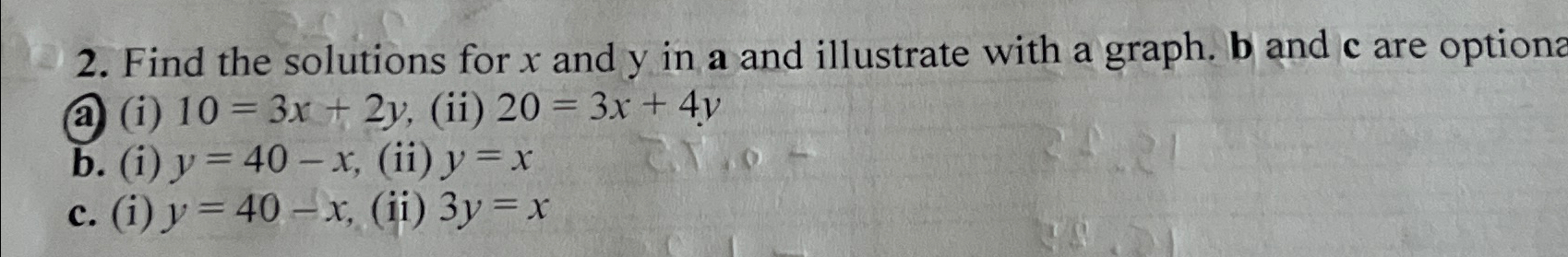 Solved Find the solutions for x ﻿and y ﻿in a and illustrate | Chegg.com