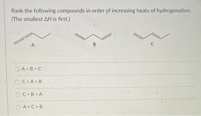 Solved Rank the following compounds in order of increasing | Chegg.com