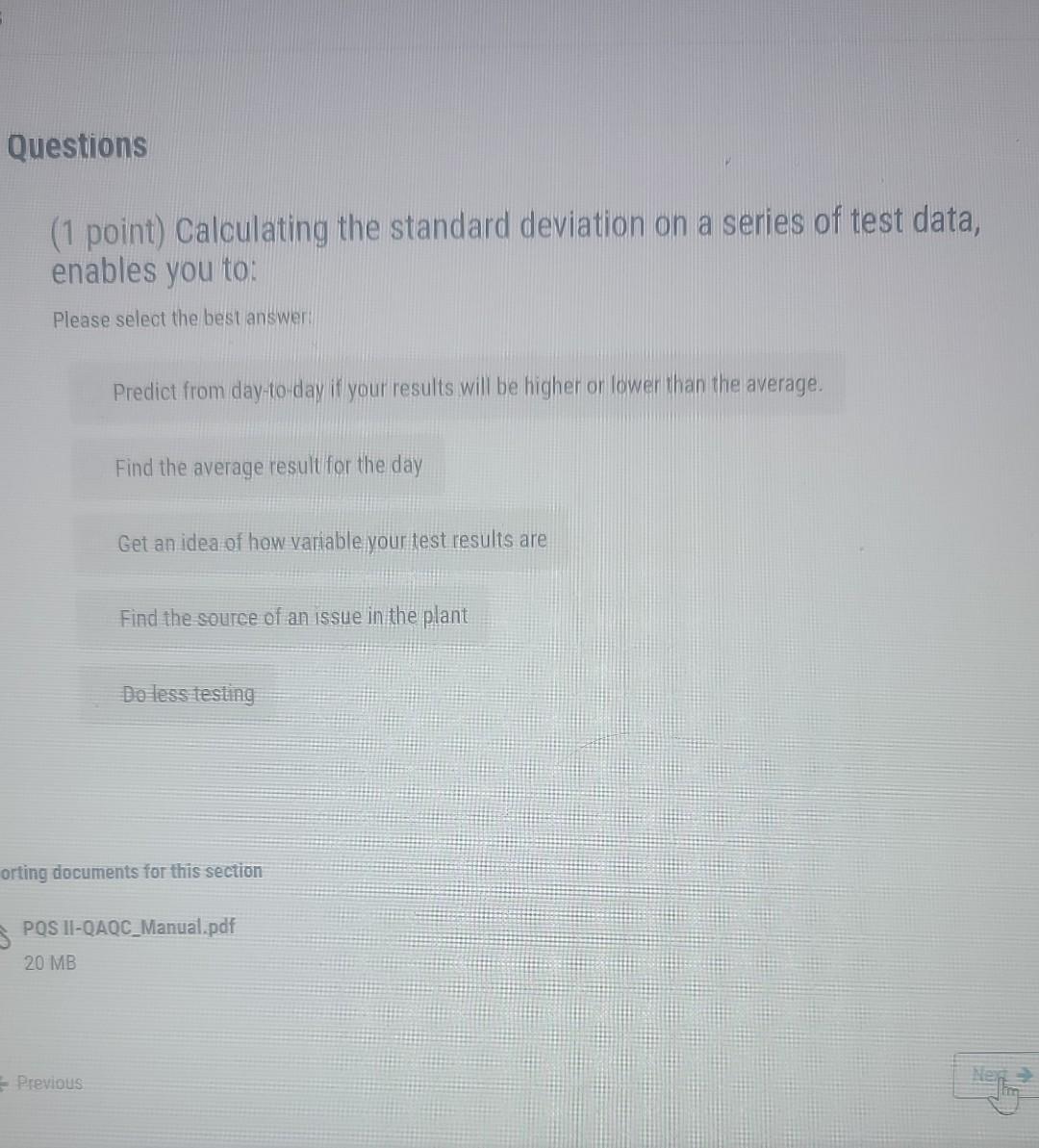 Solved ( 1 point) Calculating the standard deviation on a | Chegg.com