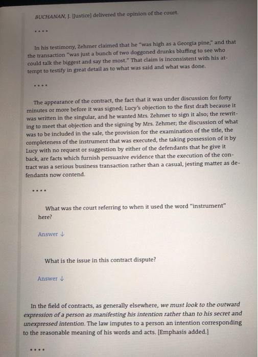 Solved Read the case of Lucy v. Zehmer in the text.a. Give a 