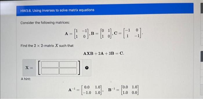 Solved Consider The Following Matrices: | Chegg.com