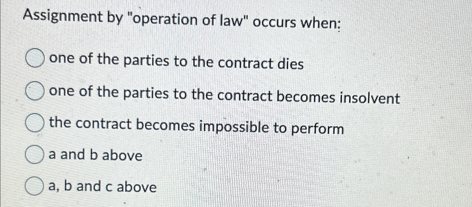 assignment by operation of law north carolina