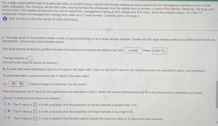 Solved For a large supermarket chain in a particular state, | Chegg.com