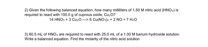 Solved 2) Given the following balanced equation, how many | Chegg.com