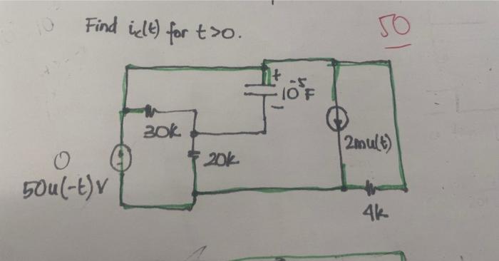 Solved Find ic(t) for t>0. | Chegg.com