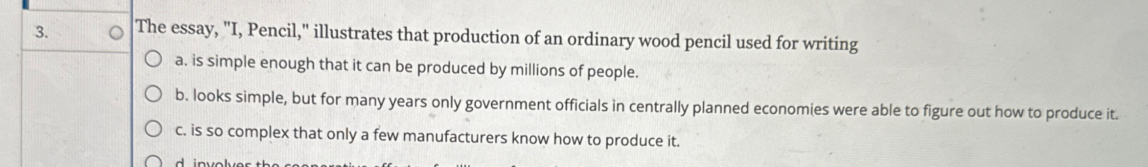 the essay i pencil illustrates that the pricing system