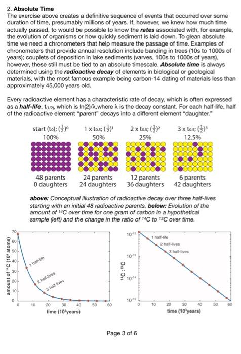 Solved 1. Relative time exercise: Using the table below, | Chegg.com