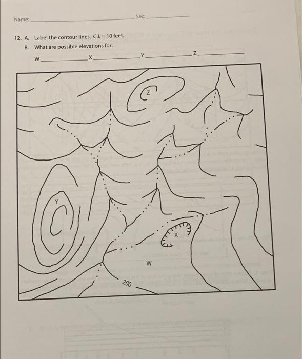 Solved Name 1. A What is the contour interval on this map? | Chegg.com