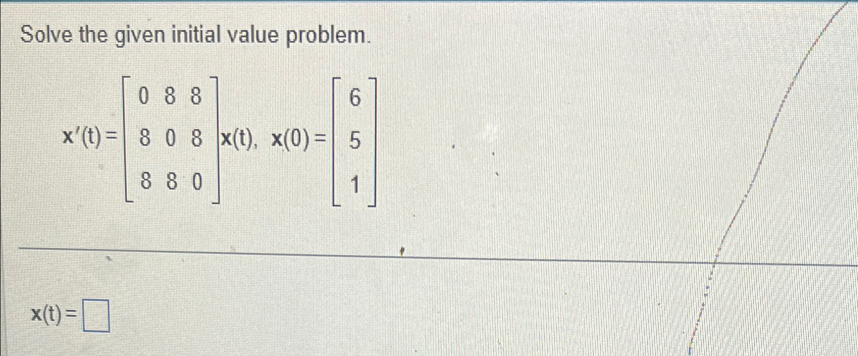 Solved Solve the given initial value | Chegg.com