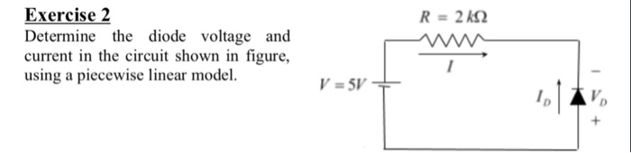 Solved Exercise 2 Determine the diode voltage and current in | Chegg.com