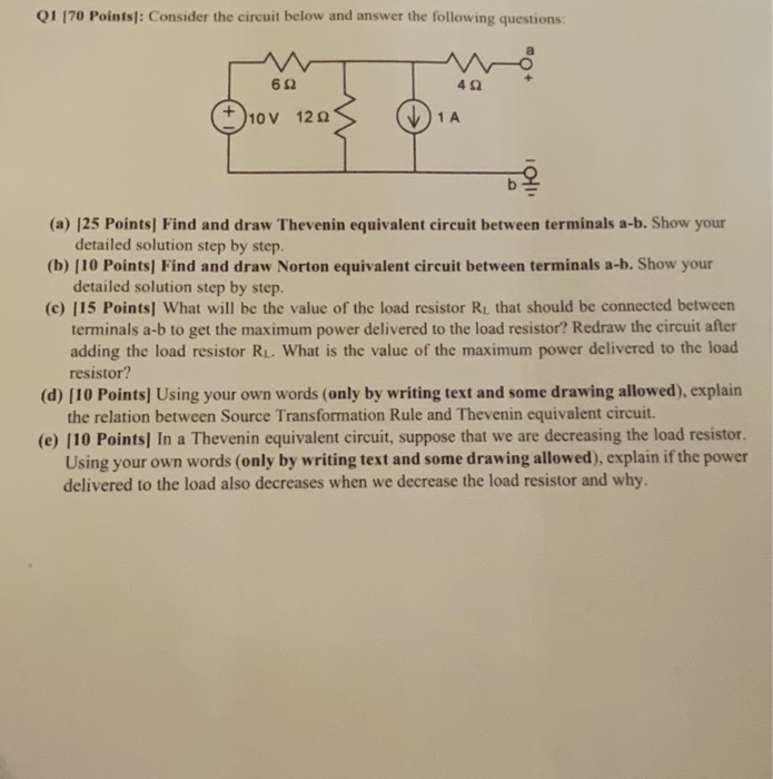 Solved Q1 170 Points]: Consider the circuit below and answer | Chegg.com