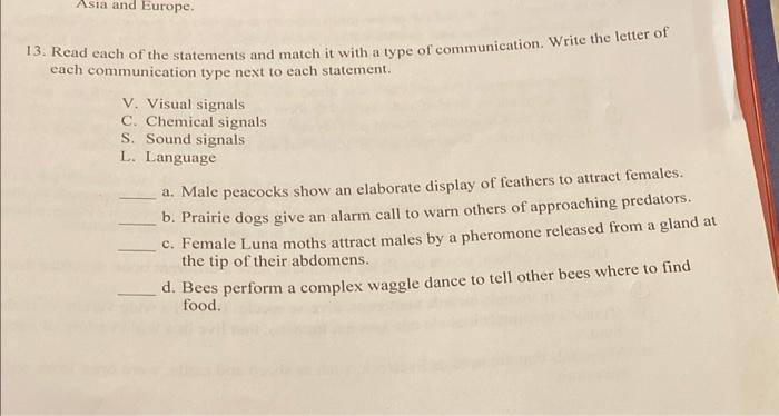 Solved 3. Read each of the statements and match it with a | Chegg.com