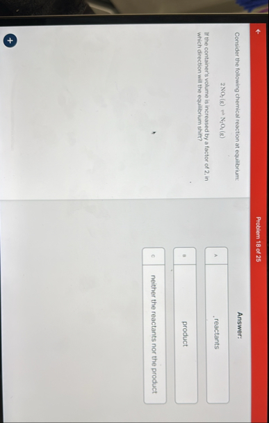 Solved Problem 18 ﻿of 25Consider the following chemical | Chegg.com