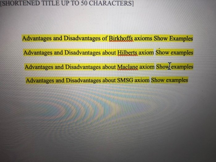[SHORTENED TITLE UP TO 50 CHARACTERS] Advantages and